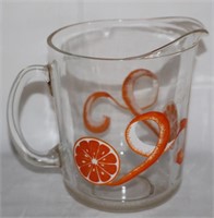vintage orange peel glass pitcher      S