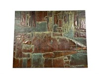 ABSTRACT HAMMERED COPPER WALL PLAQUE