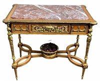 VINTAGE GILT MARBLE TOP TABLE \TABLE