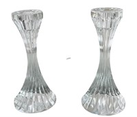 PAIR OF BACCARAT CRYSTAL CANDLESTICKS