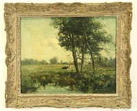 19th CENTURY FRENCH IMPRESSIONIST "LANDSCAPE" OIL