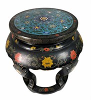 CHINESE CLOISONNE INLAID LACQUERED TABLE