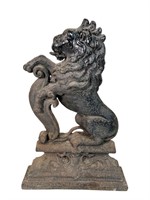 19th CENTURY CAST IRON GARDEN LION