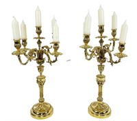 PAIR OF 19th CENTURY BRASS CANDELABRA