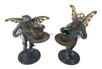 PAIR OF PETITE CHOSES CANDLE HOLDERS