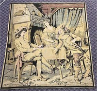 ANTIQUE FRENCH TAPESTRY 46X46"