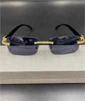 Cartier Copy Design Black & Gold Sunglasses UV400