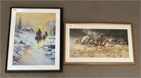 Two Western Framed & Matted Prints