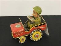 G.I. Joe Jouncing Jeep Wind up Tin Toy