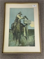 Cream of Wheat Western Framed Advertising Print