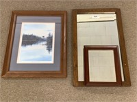 2 Beveled Mirrors & Framed Print