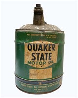 Vintage 5 Gallon Quaker State Oil Can
