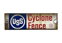 13.5" Vintage USS Cyclone Fence Sign