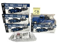 4x Ford F1 Truck Replica Bank Ertl Collectibles