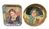 Vintage Coke Tray & Satin Cigarettes Tray