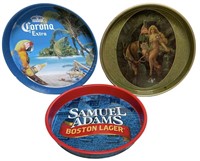 Qty 3 Beer / Lager Metal Trays