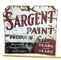 Double Sided Porcelain Sargent Paint Sign