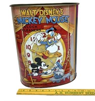 Vintage Mickey Mouse Metal Trash Bin
