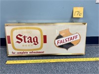 Vtg Stag Beer & Falstaff Sign