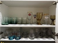Miscellaneous glass lot 2 shelves