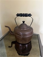 Vintage copper Tea Kettle Pot Wood Handle england