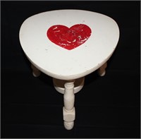 unique antique painted milking stool