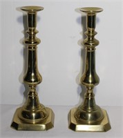 vintage pair tall Harvin  brass candlesticks    S