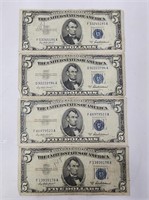 1953 A $5 Silver Certificates (8)