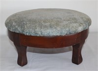 round solid mahogany footstool 6"h x 12" dia.    S