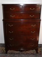 vintage mahogany bowfront chest on chest