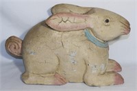 carved wooden rabbit statuette          S
