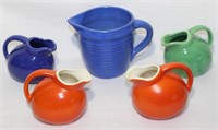 lot vintage pottery mini pitchers creamers
