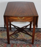 solid mahogany pembroke end table w stretcher base