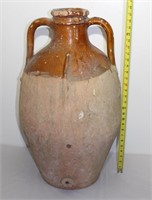 huge antique pottery water vessel  28"h x 15" dia
