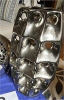 3 silver colored vases - 19", 16" and 12"