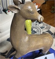 30" tall metal and ceramic prong horn deer