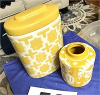 Yellow and white decor pieces - 2