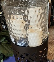 Glass bowl w/lighted globes inside and 30" tall
