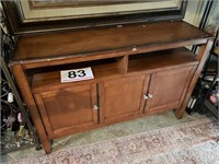 54"L x 36"T wooden wine cabinet - scuffs and nics