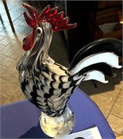 Blown glass rooster - 16" tall