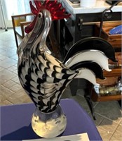 Blown glass rooster - 16" tall