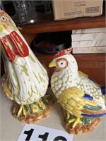 Rooster and chicken - rooster 19" tall