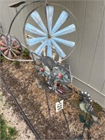 Metal yard art - whirlys and solar