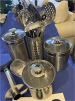 Stainless steel canister set, kitchen utensils,