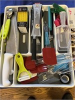 Assortment of kitchen items, chopper, grinder,