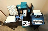Typewriter and office supplies