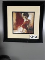 3 Lady pictures - 47" x 37", 18 1/2" square and