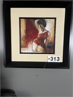 3 Lady pictures - 47" x 37", 18 1/2" square and