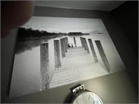 3 pictures - large one canvas and wall clock