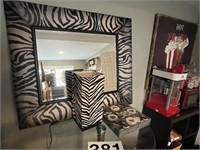 Zebra pattern mirror 34" x 40", lamp and tic tac